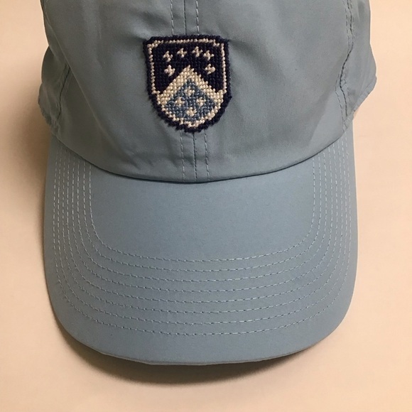 Smathers & Branson Needlepoint Light Blue Baseball Hat Cap Adjusts Polyester NC? - Picture 11 of 12